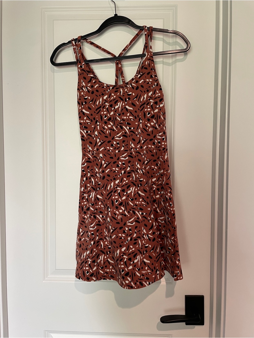 Old Navy Rust Printed Strappy Active Dress
